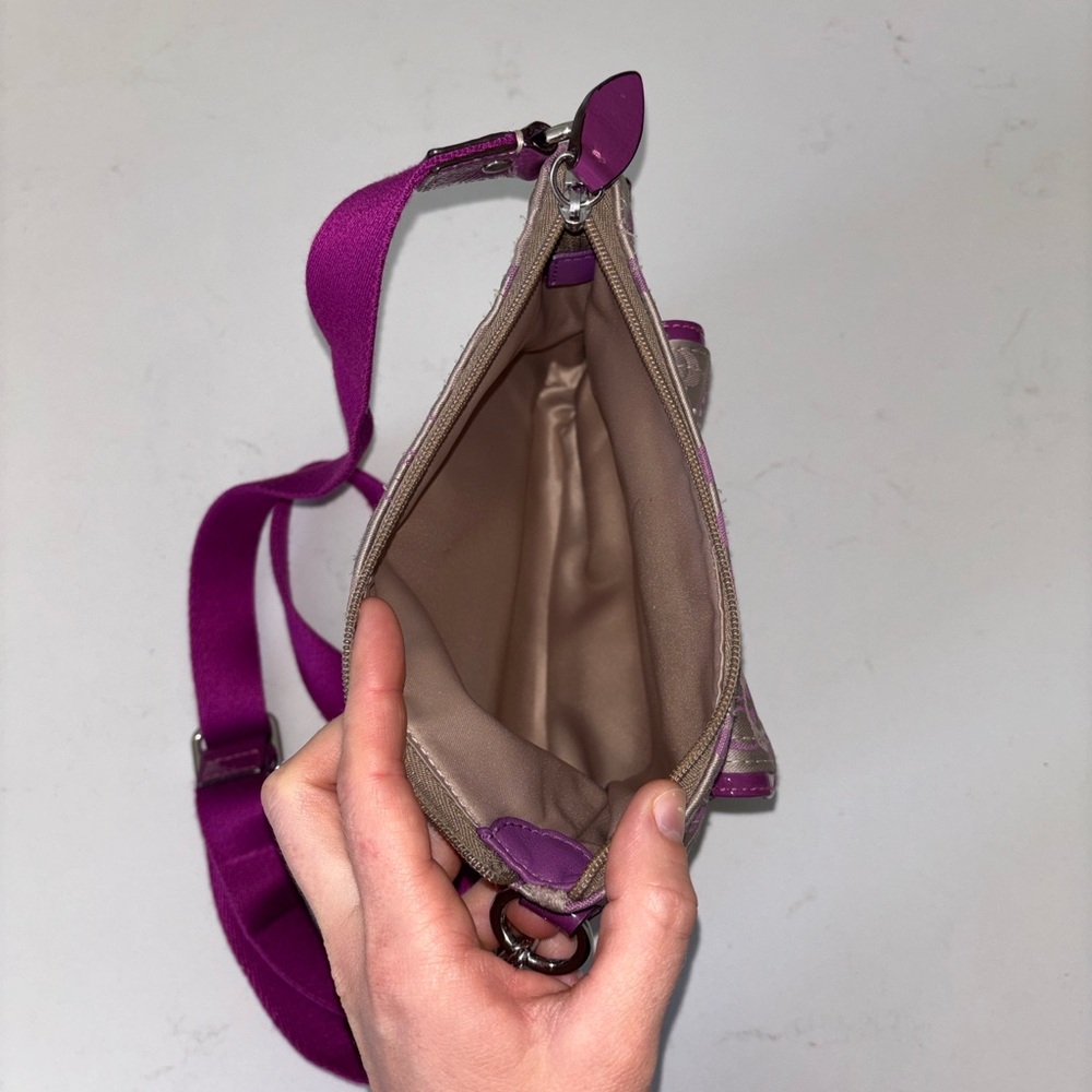 COACH- Purple and Tan Crossbody Bag